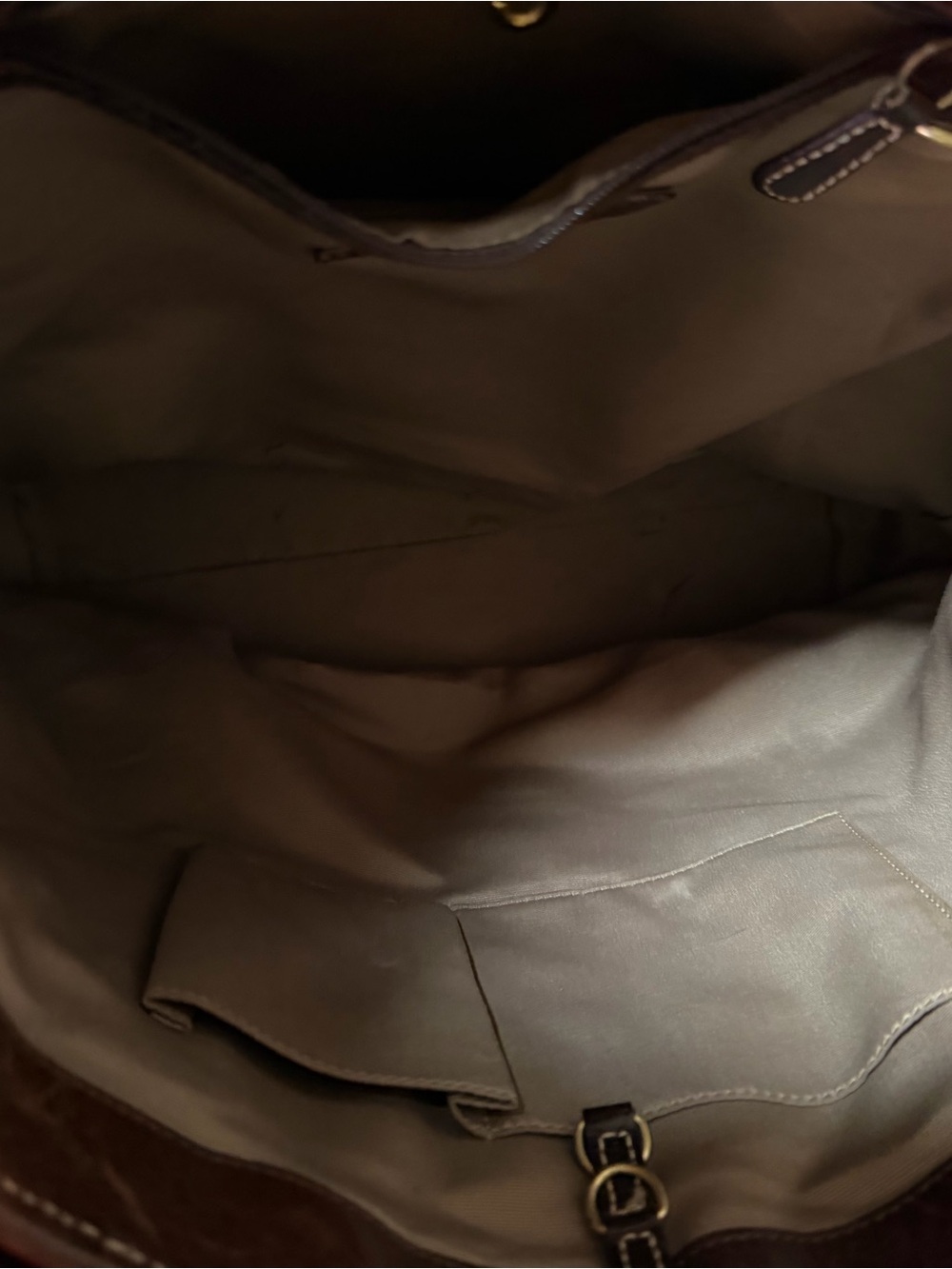 Coach Brown and Beige Signature Canvas Tote with Turn-Lock Front - Picture 6 of 9